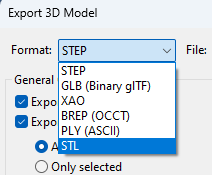 pcb 3d model export