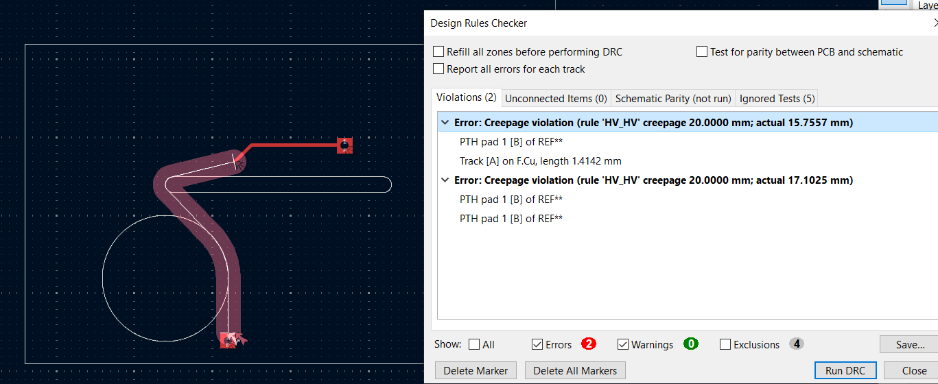 pcb creepage drc